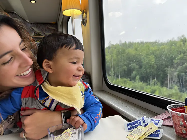 On the Alaska Railroad with Leo.