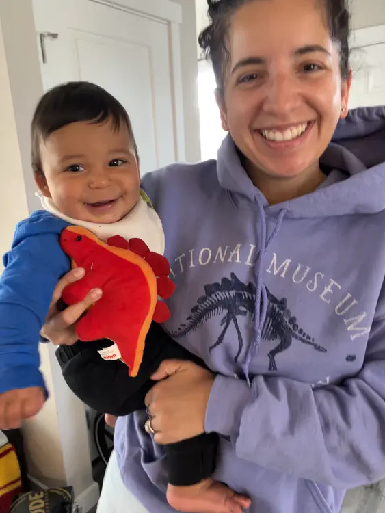 Me and Baby with our Stegosaurus souvenirs.